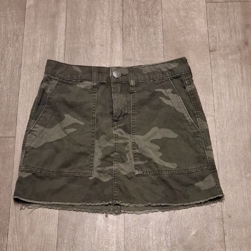 Womens Aeropostale Camo Twill High Rise‎ Mini Skirt - Picture 2 of 7